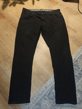 Frontier Supply Co Mens Jeans Size 38x32 Slim Fit Black Stretch Casual